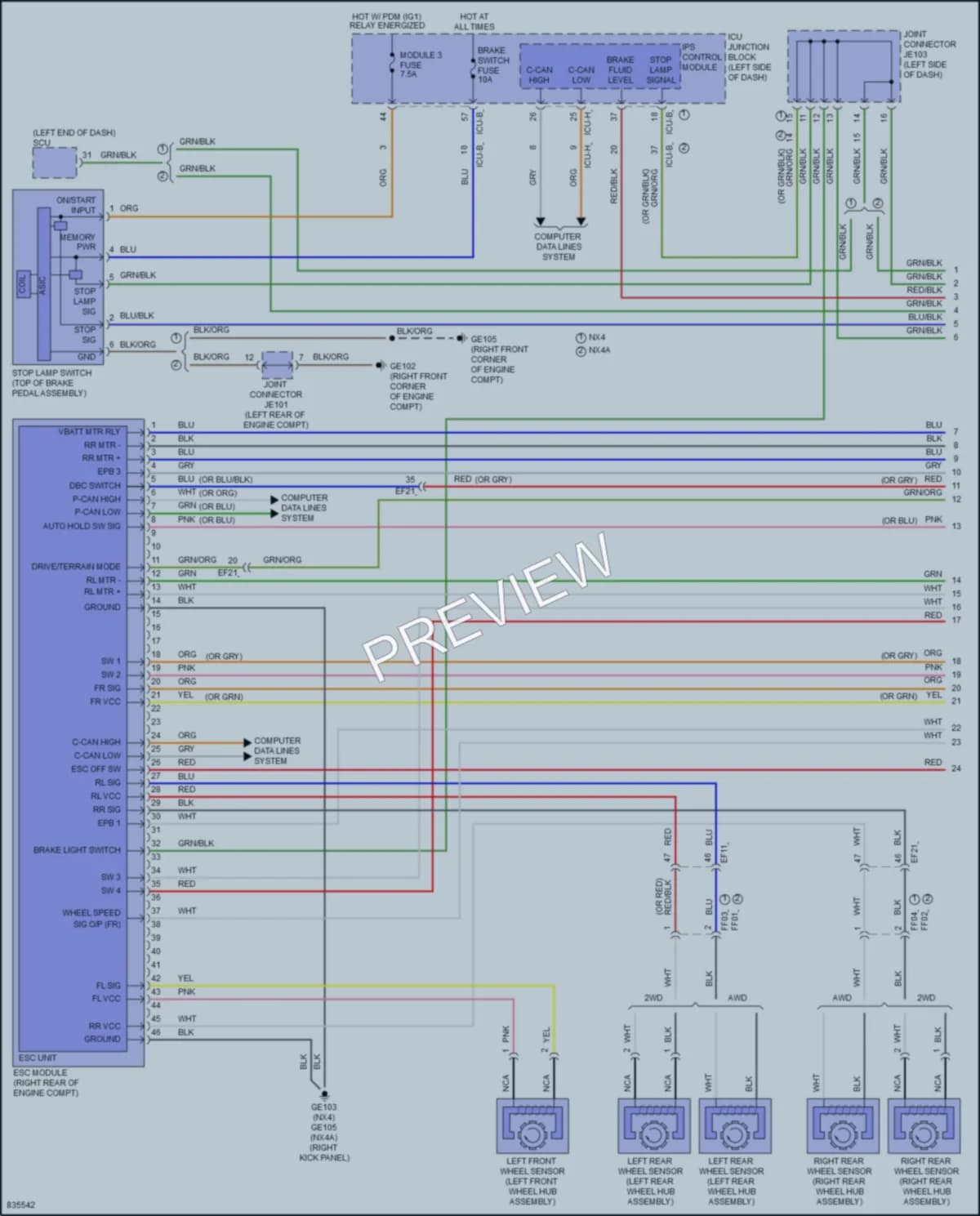 2024 Hyundai TucsonHybrid Anti Lock Brakes wiring diagram preview