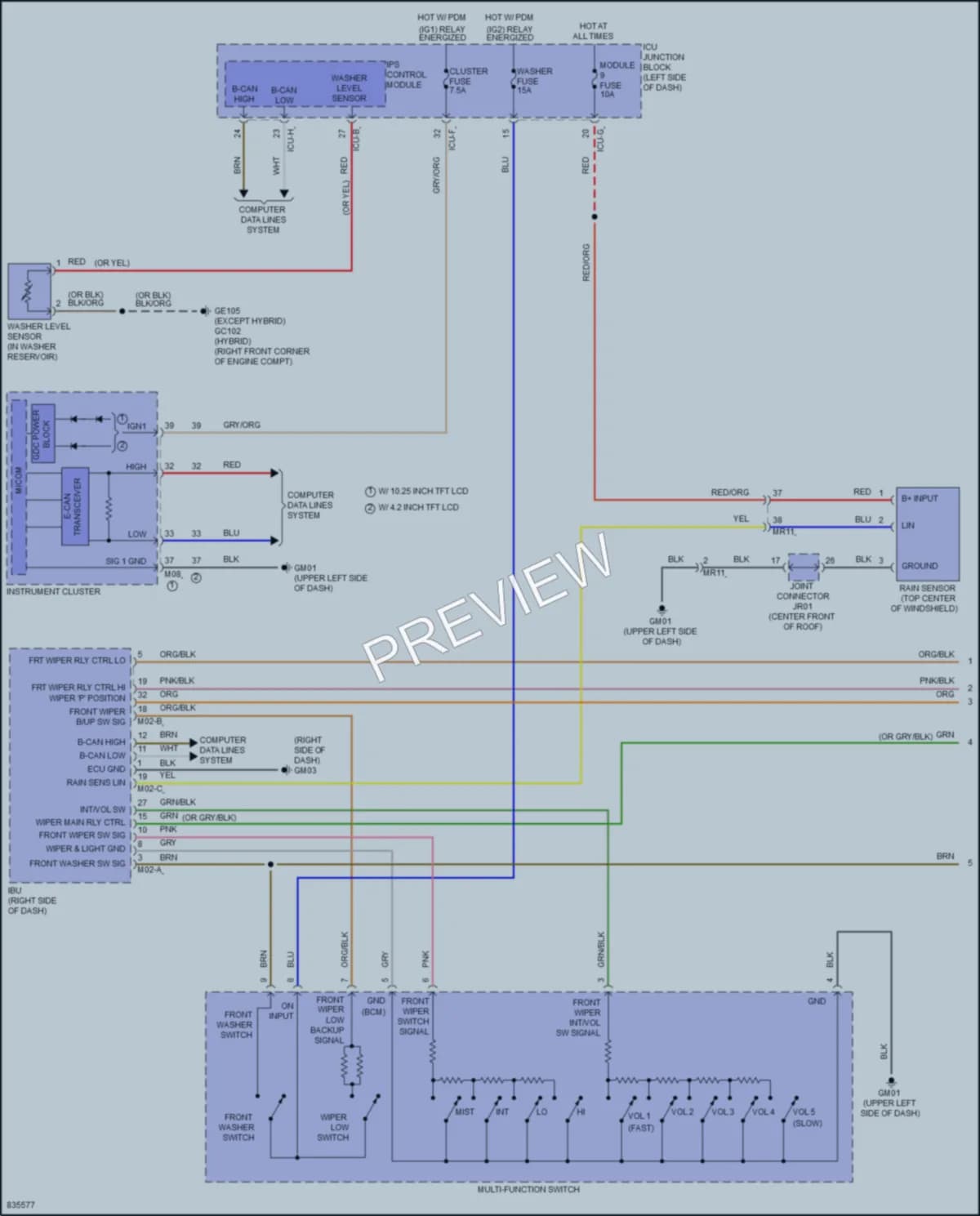 2024 Hyundai TucsonHybrid Wiper Washer wiring diagram preview