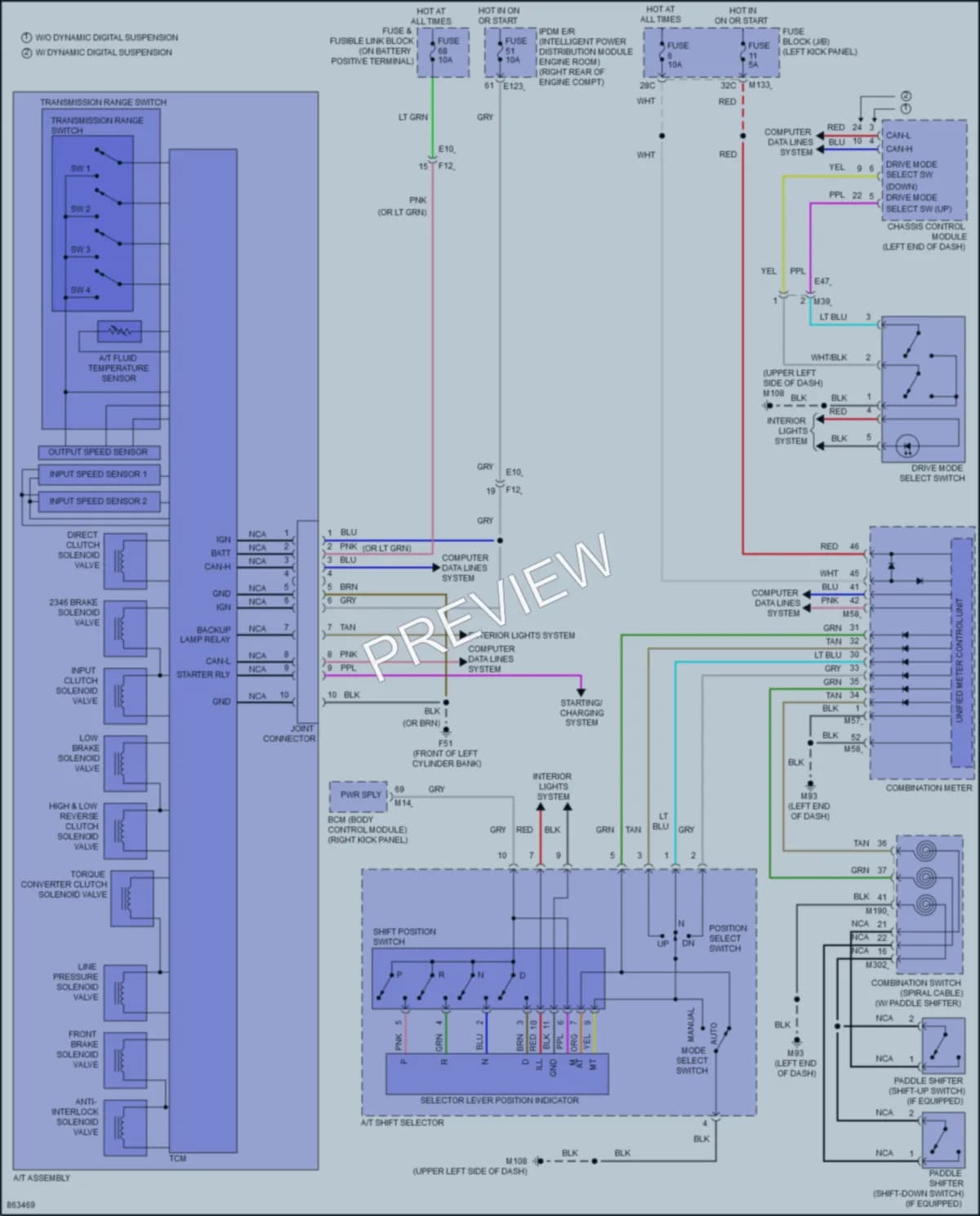 2024 Infiniti Q50 Transmission wiring diagram preview