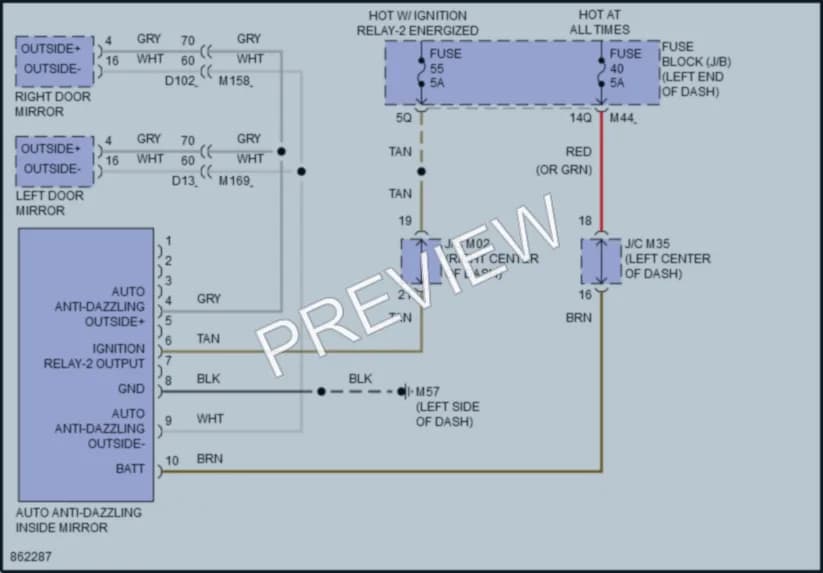 2024 Infiniti QX50 Power Mirrors wiring diagram preview