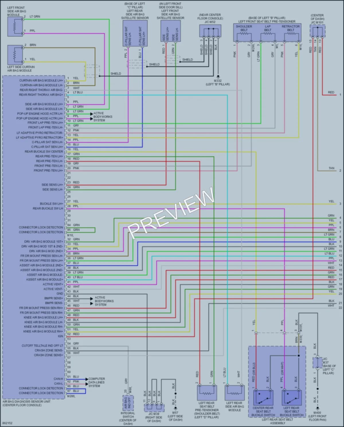 2024 Infiniti QX50 Supplemental Restraints wiring diagram preview