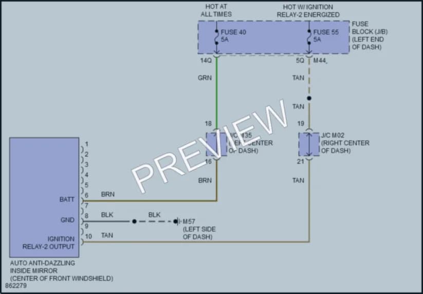 2024 Infiniti QX55 Power Mirrors wiring diagram preview