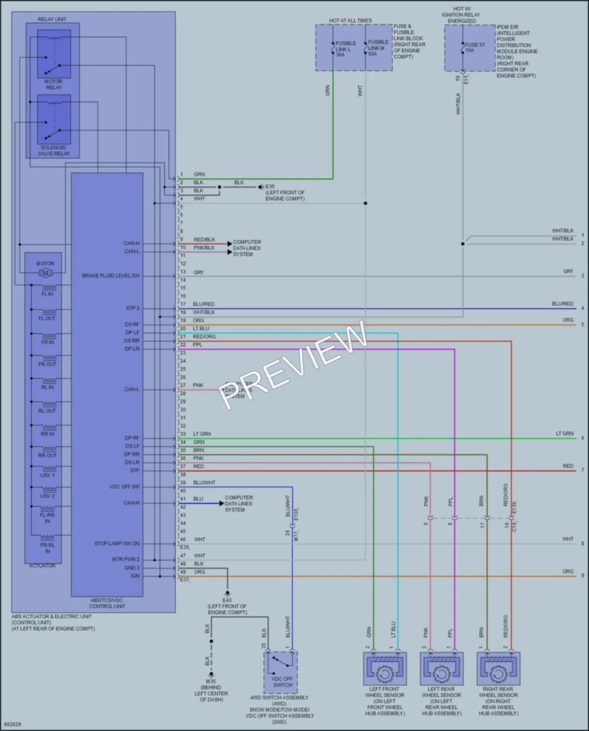 2024 Infiniti QX80 Anti Lock Brakes wiring diagram preview