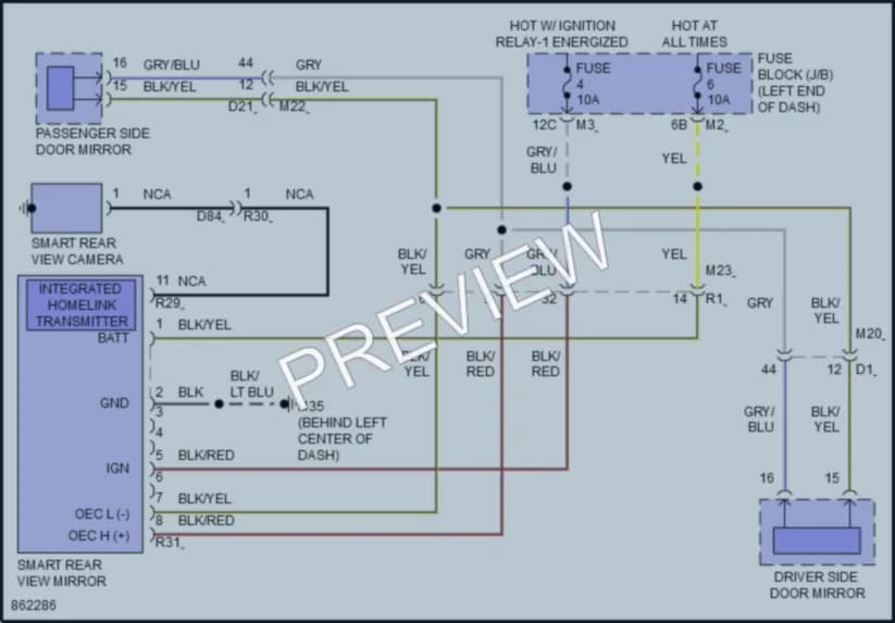 2024 Infiniti QX80 Power Mirrors wiring diagram preview