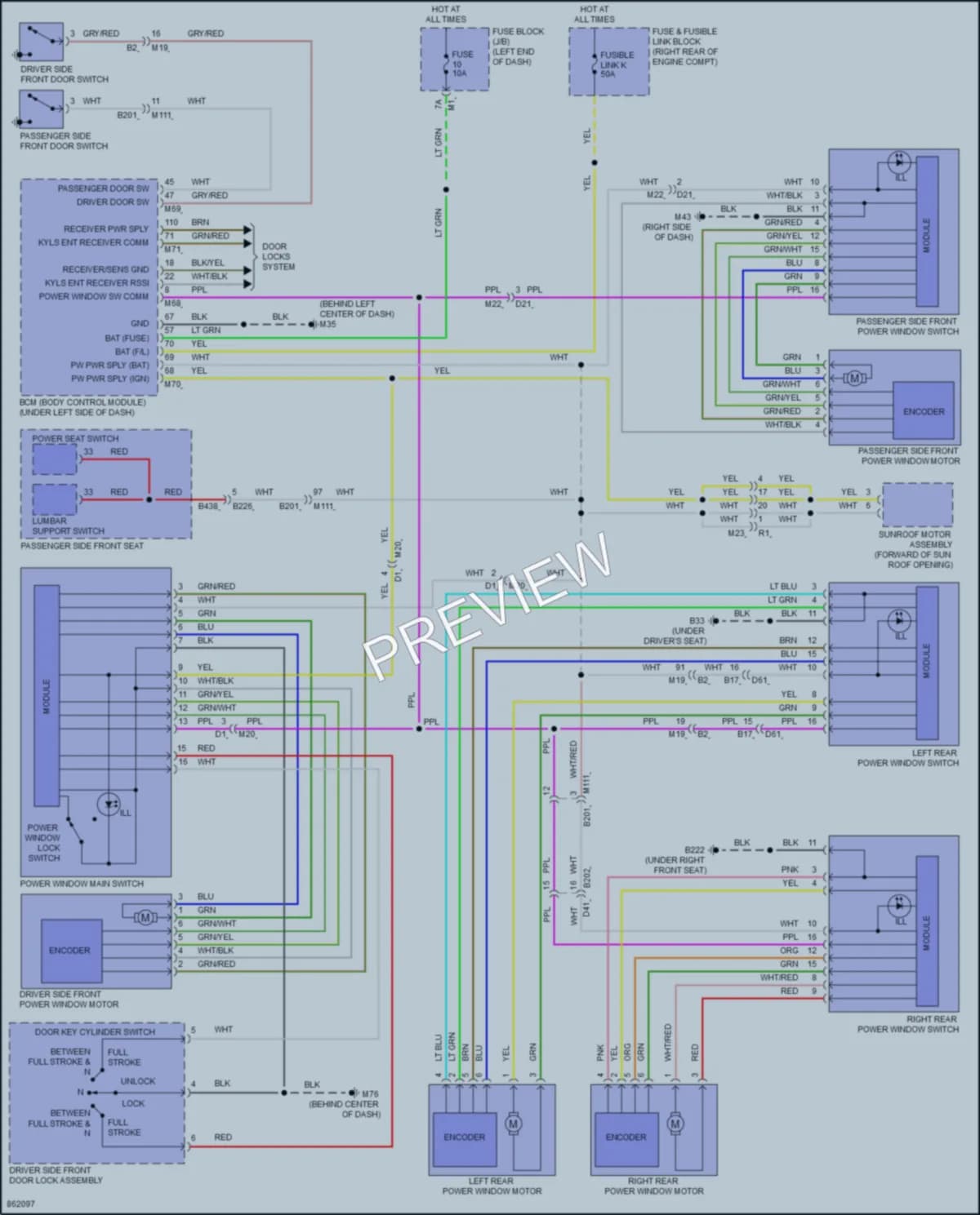 2024 Infiniti QX80 Power Windows wiring diagram preview