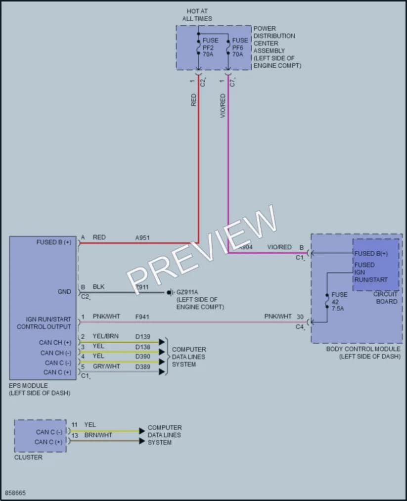 2024 Jeep Compass Electronic Power Steering wiring diagram preview