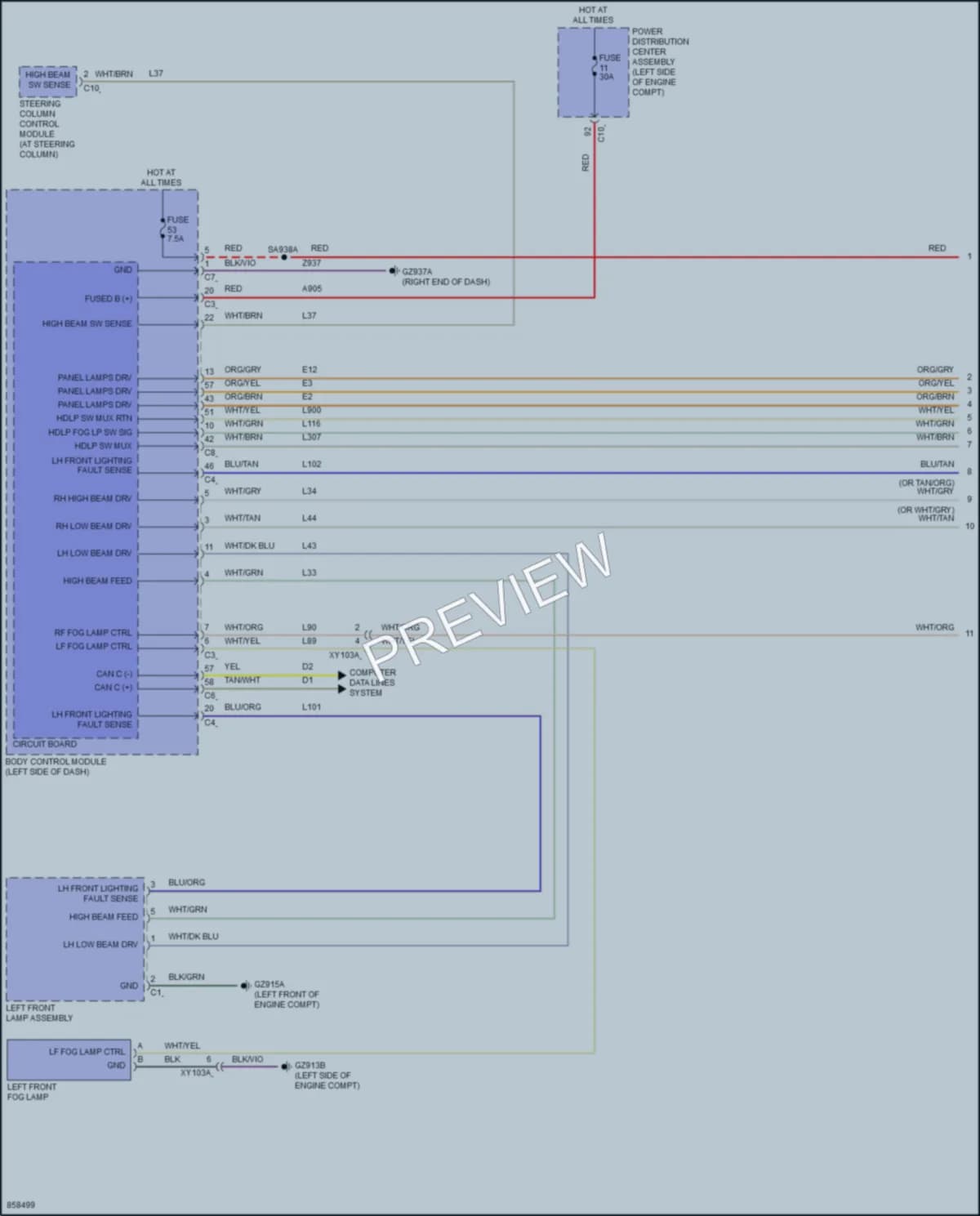 2024 Jeep Compass Headlights wiring diagram preview