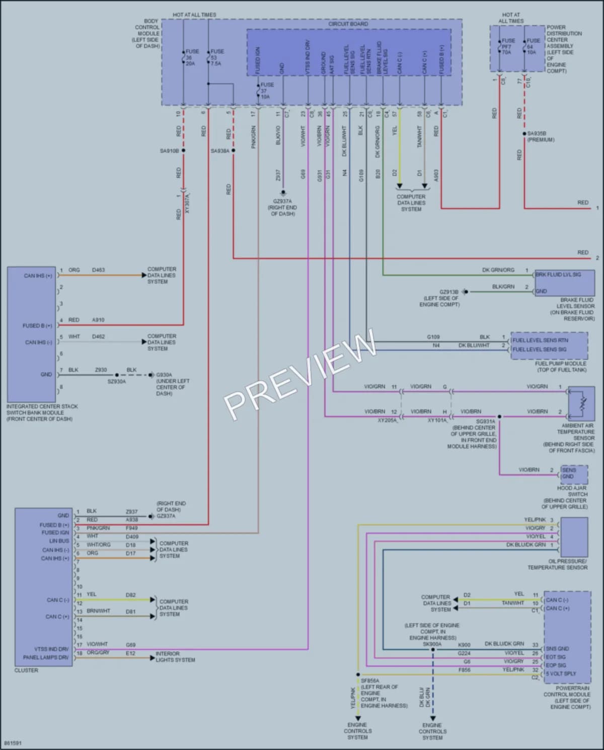 2024 Jeep Compass Instrument Cluster wiring diagram preview