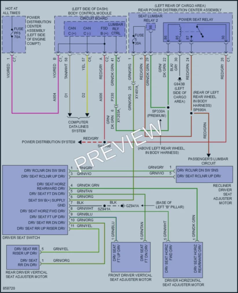 2024 Jeep Compass Power Seats wiring diagram preview