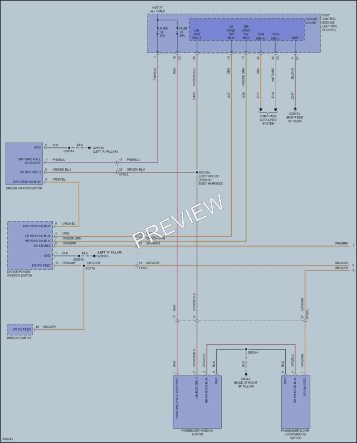 2024 Jeep Compass Power Windows wiring diagram preview