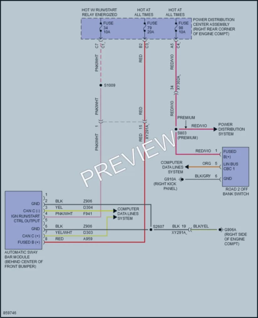 2024 Jeep Gladiator Electronic Suspension wiring diagram preview