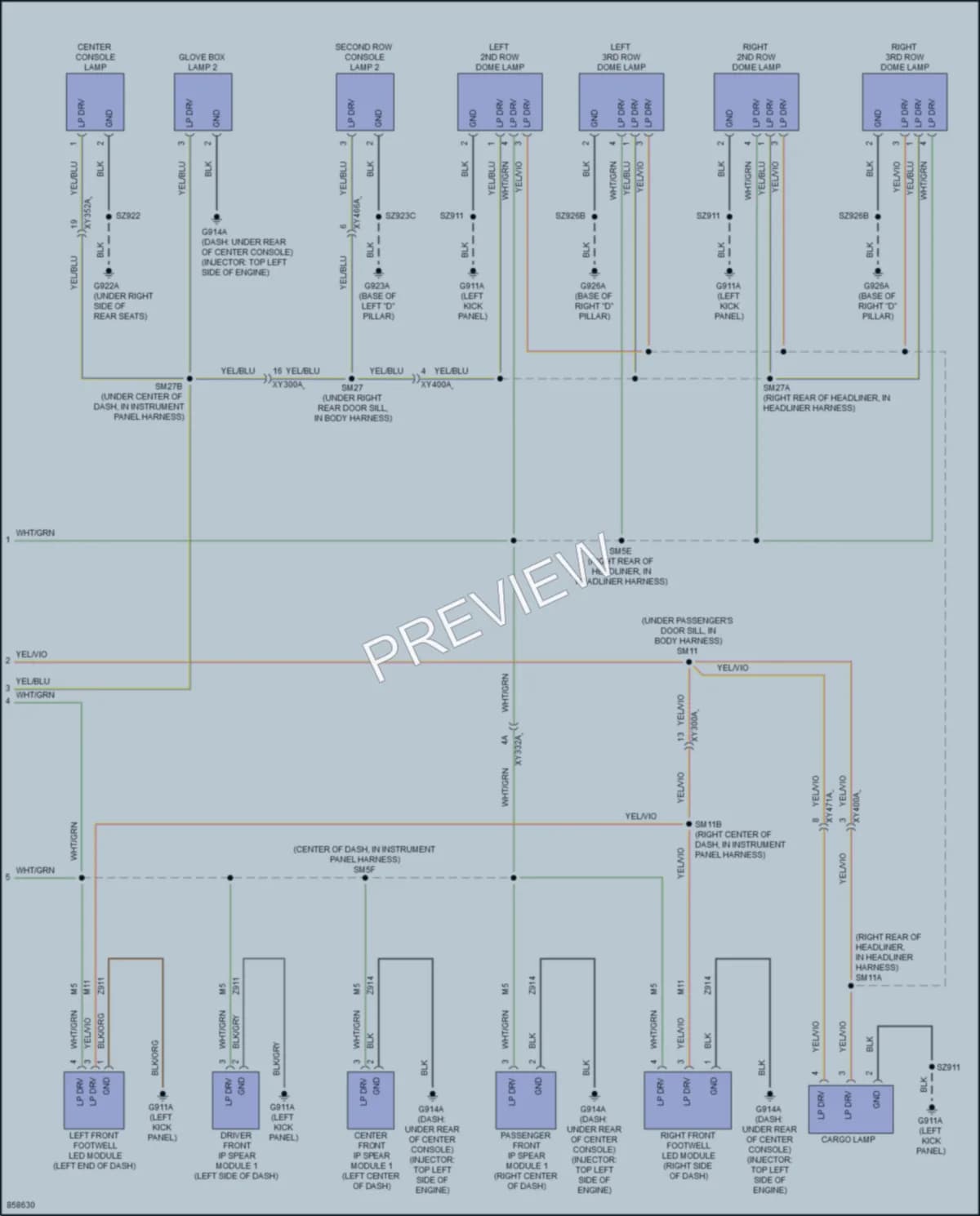 2024 Jeep GrandCherokee4XE Interior Lights wiring diagram preview