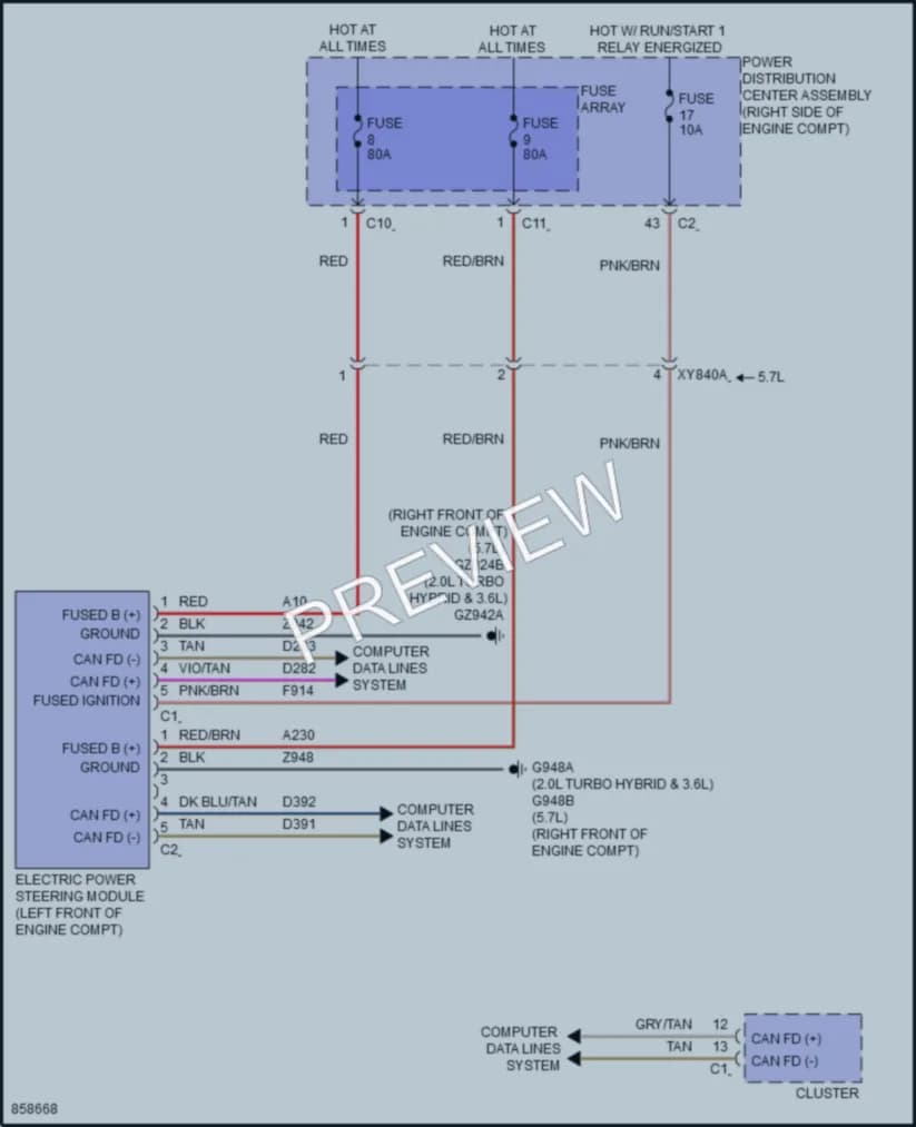 2024 Jeep GrandCherokeeL Electronic Power Steering wiring diagram preview