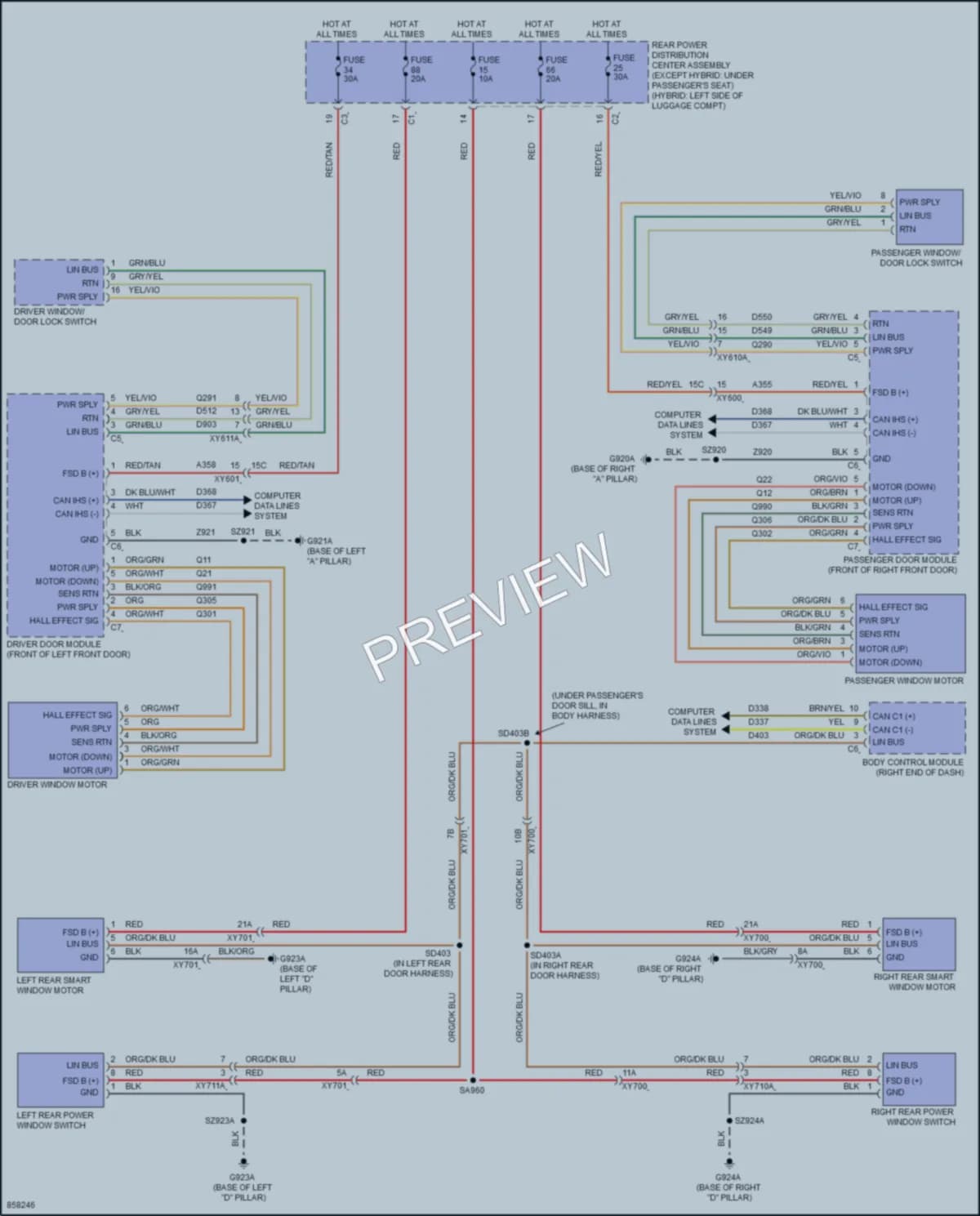 2024 Jeep GrandCherokeeL Power Windows wiring diagram preview