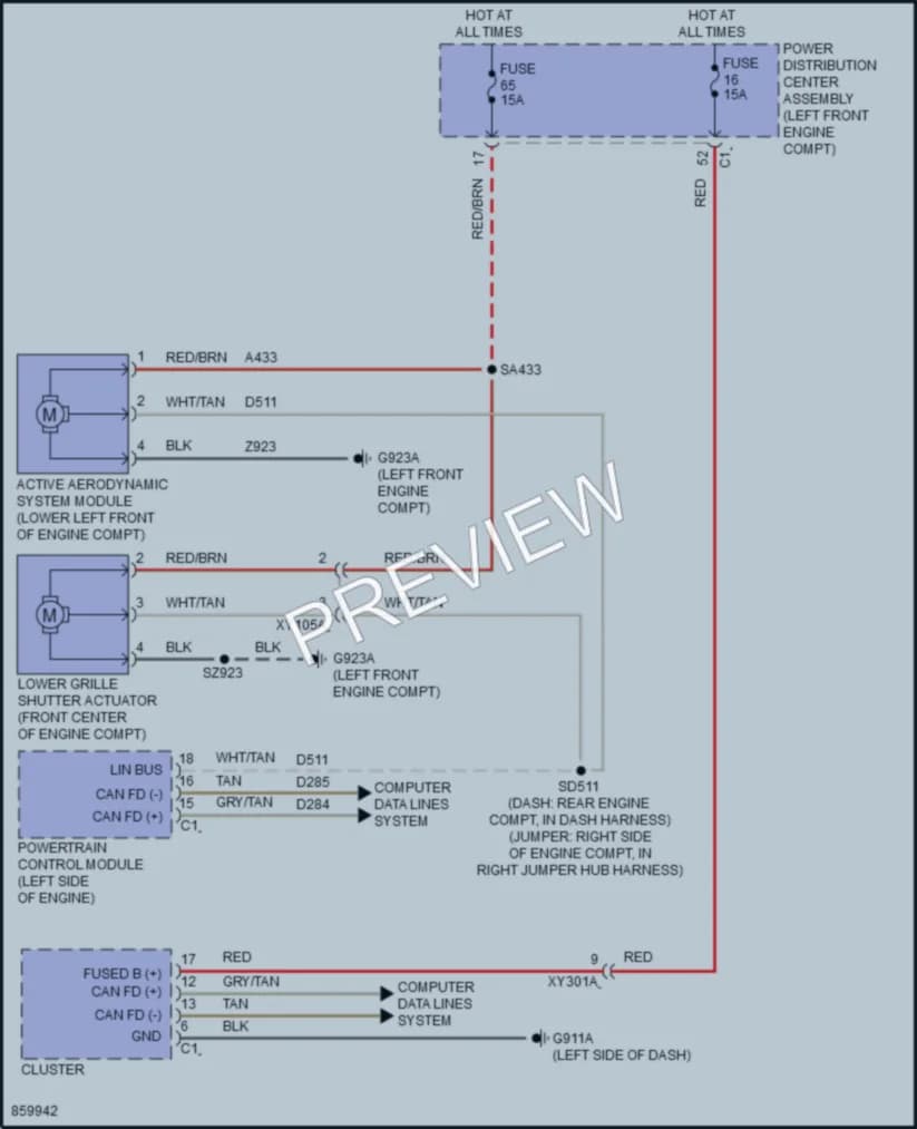 2024 Jeep GrandWagoneer Active Bodyworks wiring diagram preview