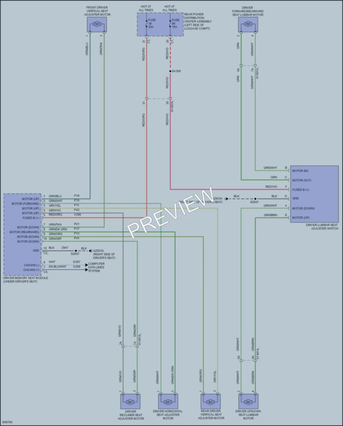2024 Jeep GrandWagoneer Power Seats wiring diagram preview