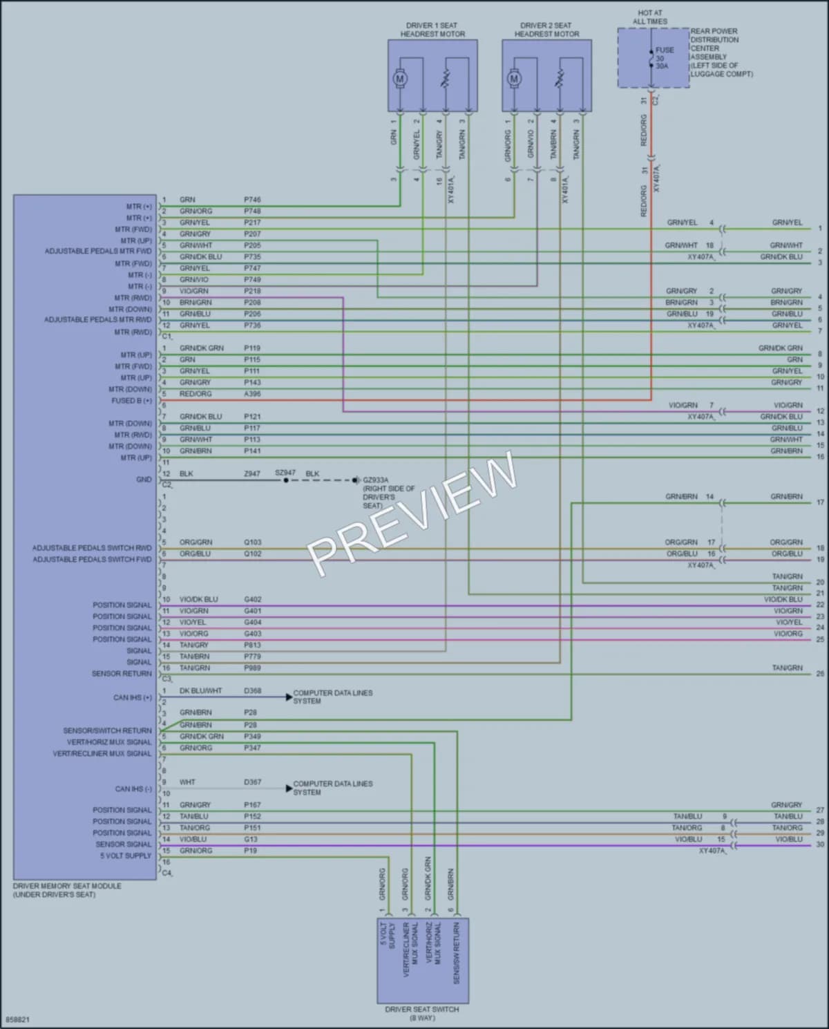 2024 Jeep GrandWagoneerL Memory Systems wiring diagram preview