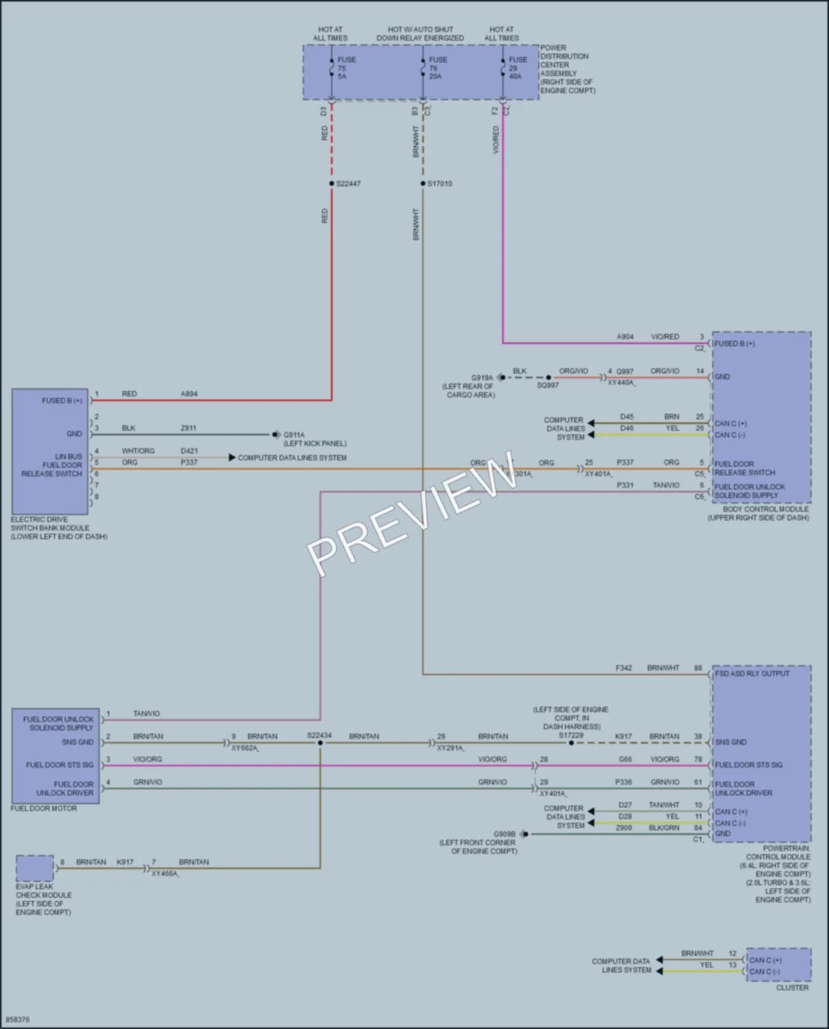 2024 Jeep Wrangler Trunk Tailgate Fuel Door wiring diagram preview