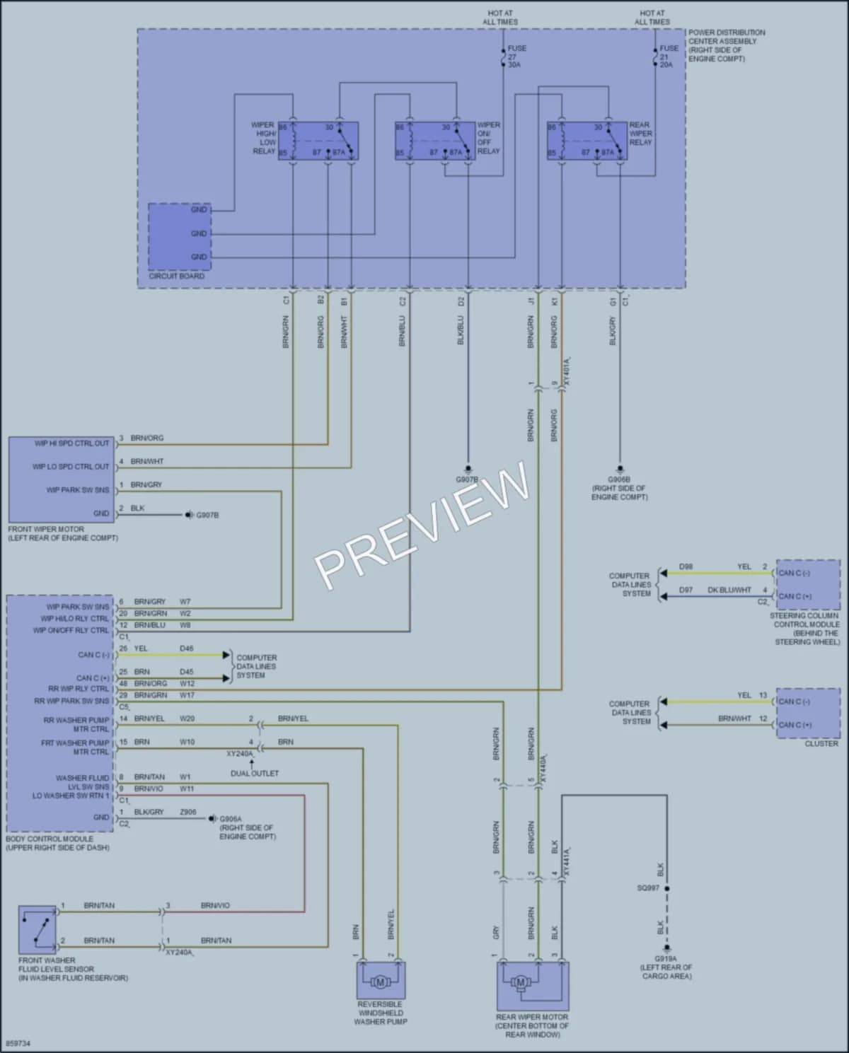 2024 Jeep Wrangler Wiper Washer wiring diagram preview