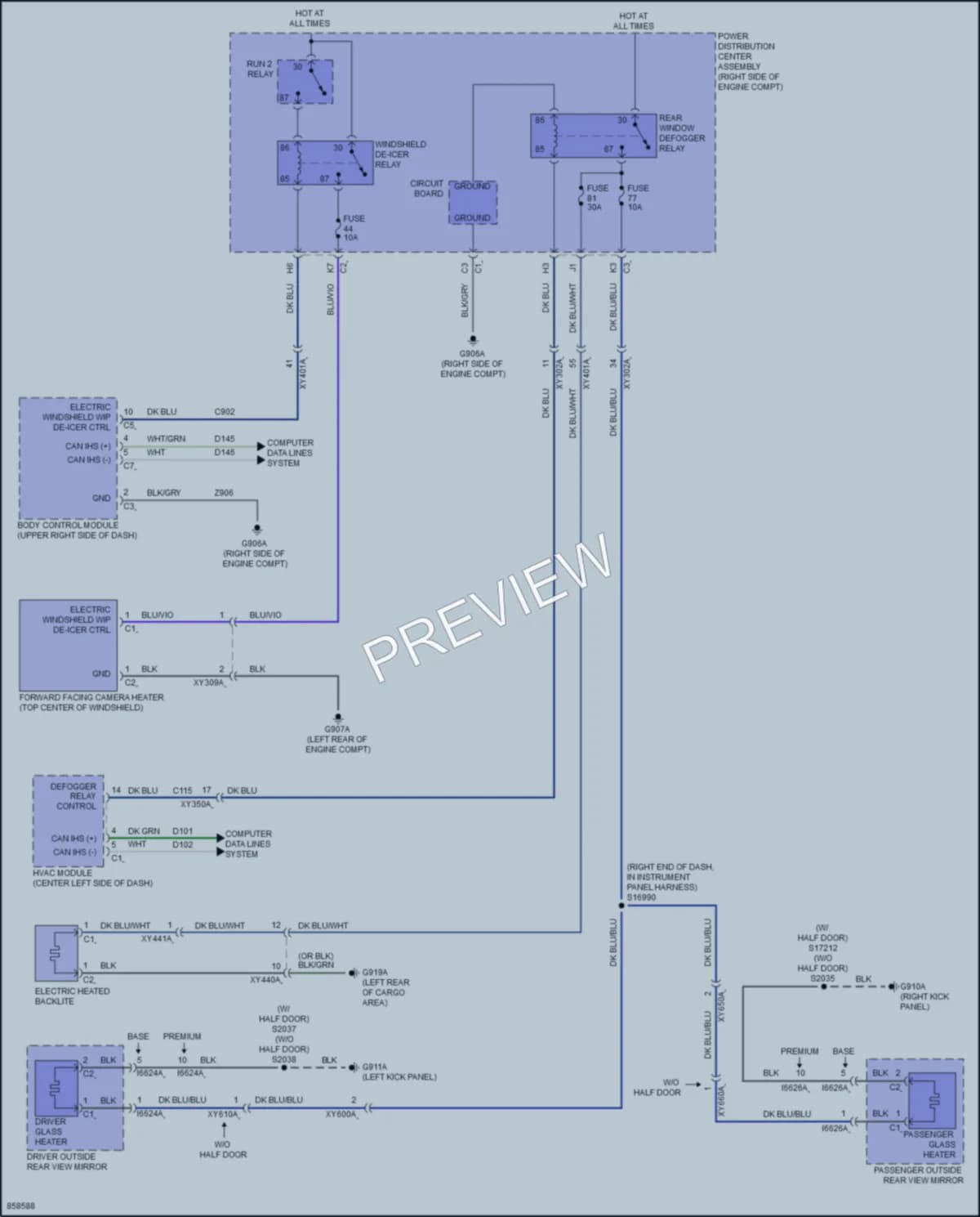 2024 Jeep WranglerUnlimited Defoggers wiring diagram preview