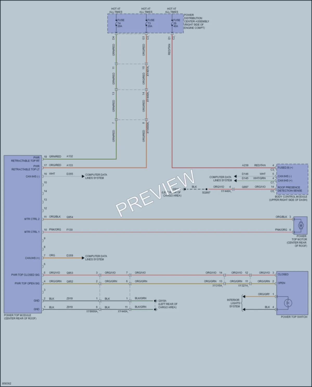 2024 Jeep WranglerUnlimited Power Top Sunroof wiring diagram preview