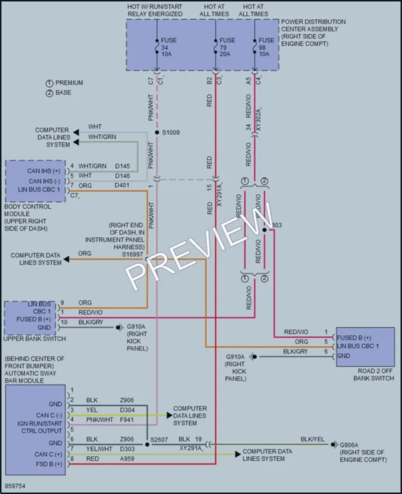 2024 Jeep WranglerUnlimited4XE Electronic Suspension wiring diagram preview