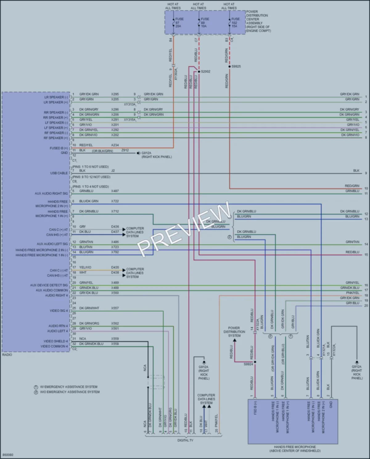 2024 Jeep WranglerUnlimited4XE Radio wiring diagram preview