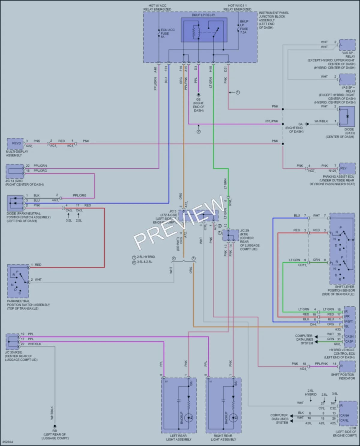 2024 Lexus ES300h Exterior Lights wiring diagram preview