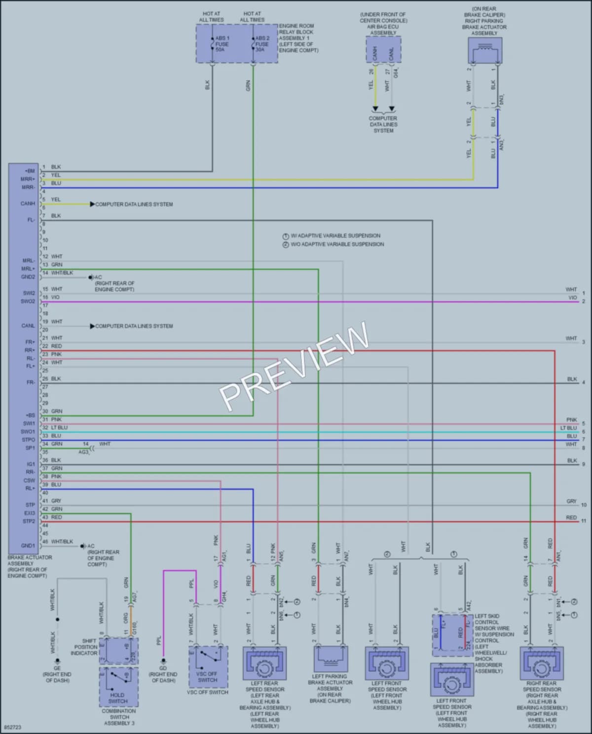 2024 Lexus ES350 Anti Lock Brakes wiring diagram preview