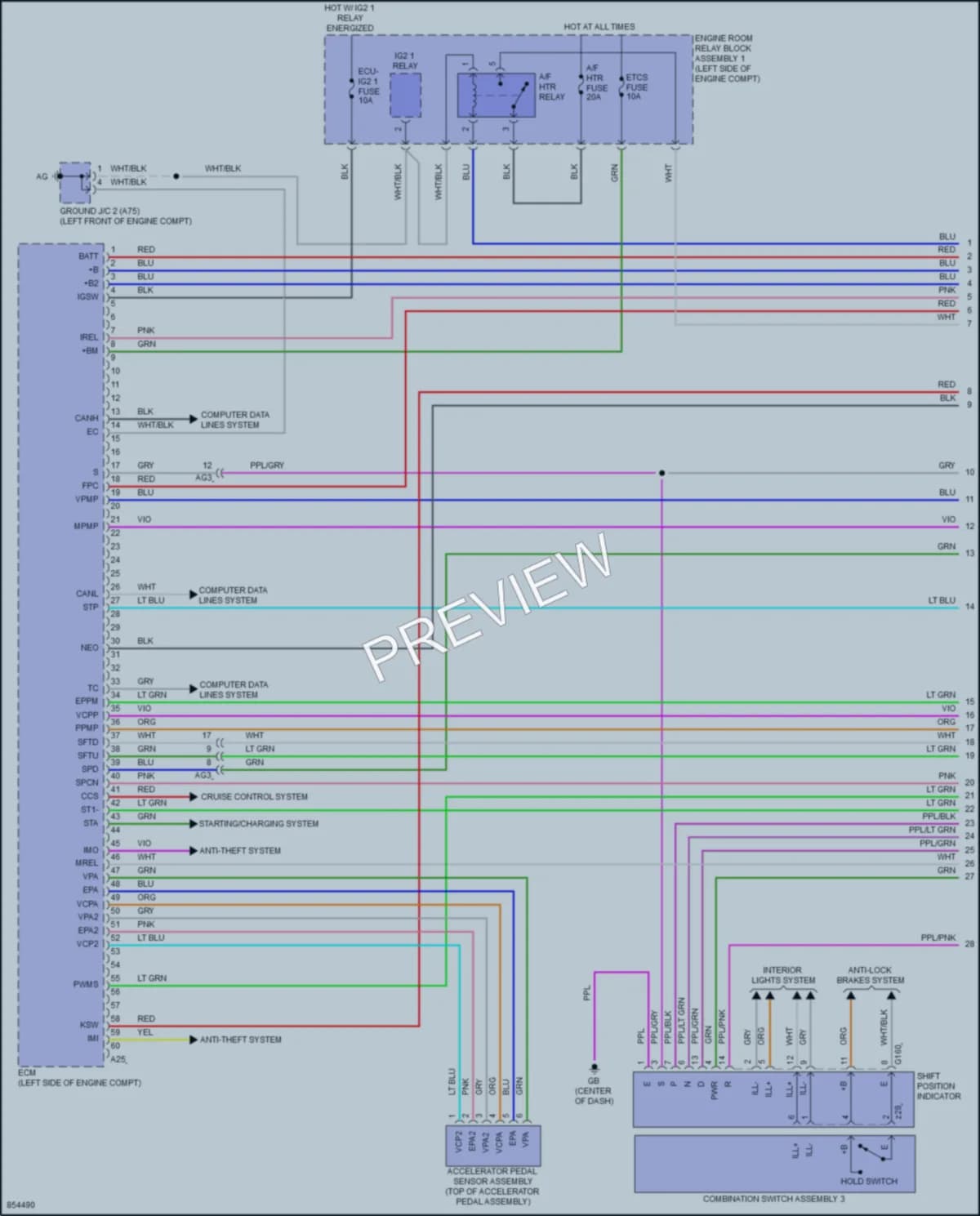 2024 Lexus ES350 Engine Performance wiring diagram preview