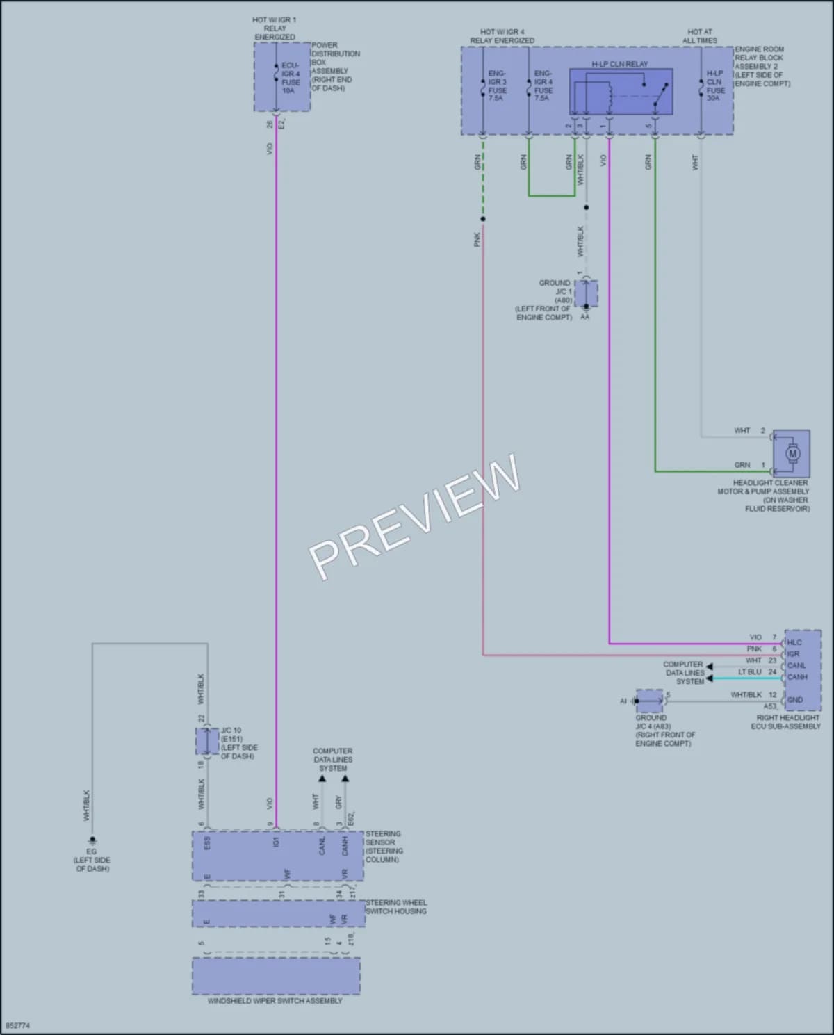2024 Lexus GX550 Wiper Washer wiring diagram preview