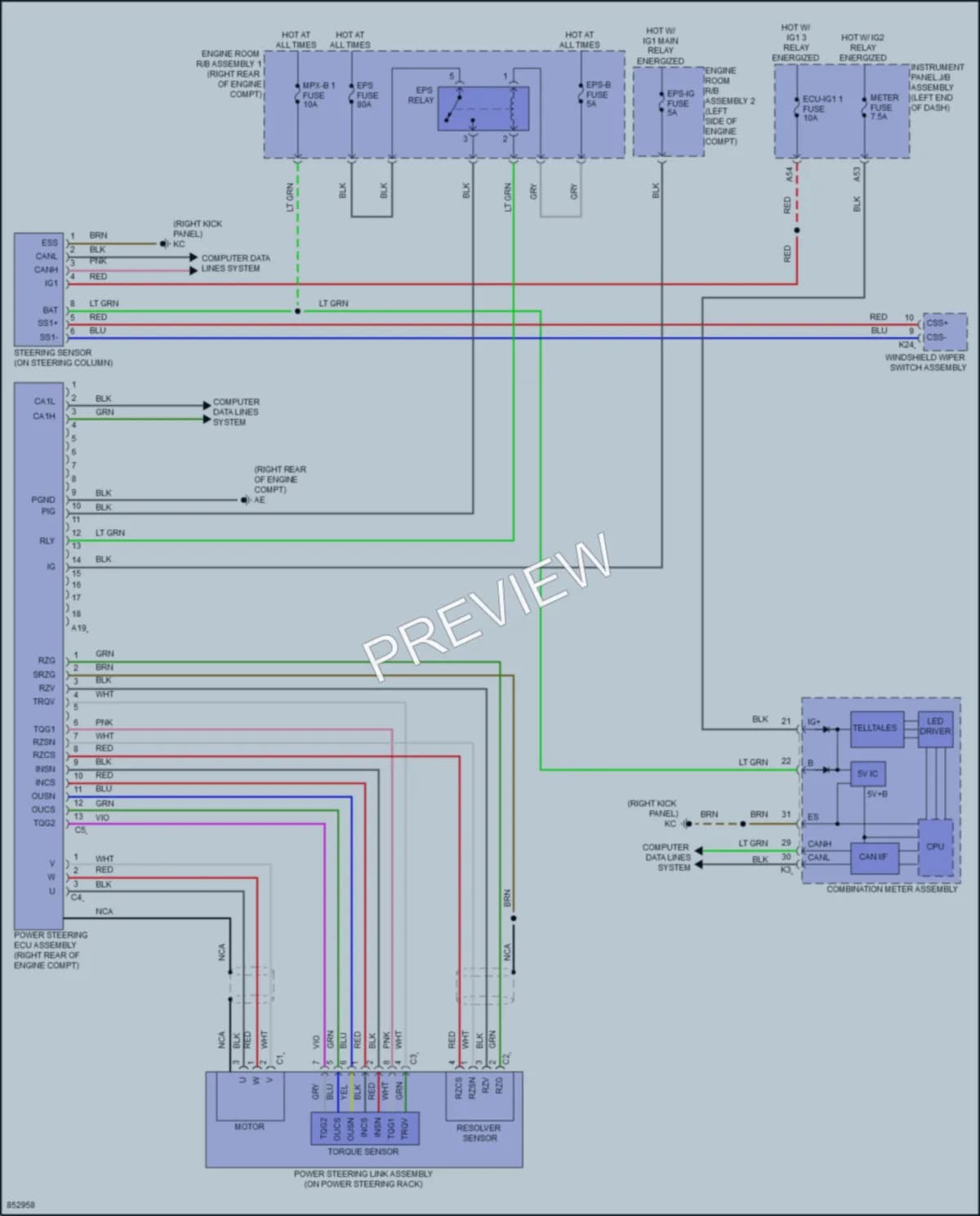 2024 Lexus IS350 Electronic Power Steering wiring diagram preview