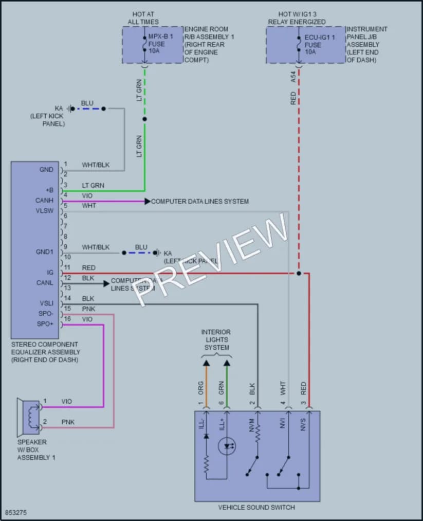 2024 Lexus IS350 Radio wiring diagram preview