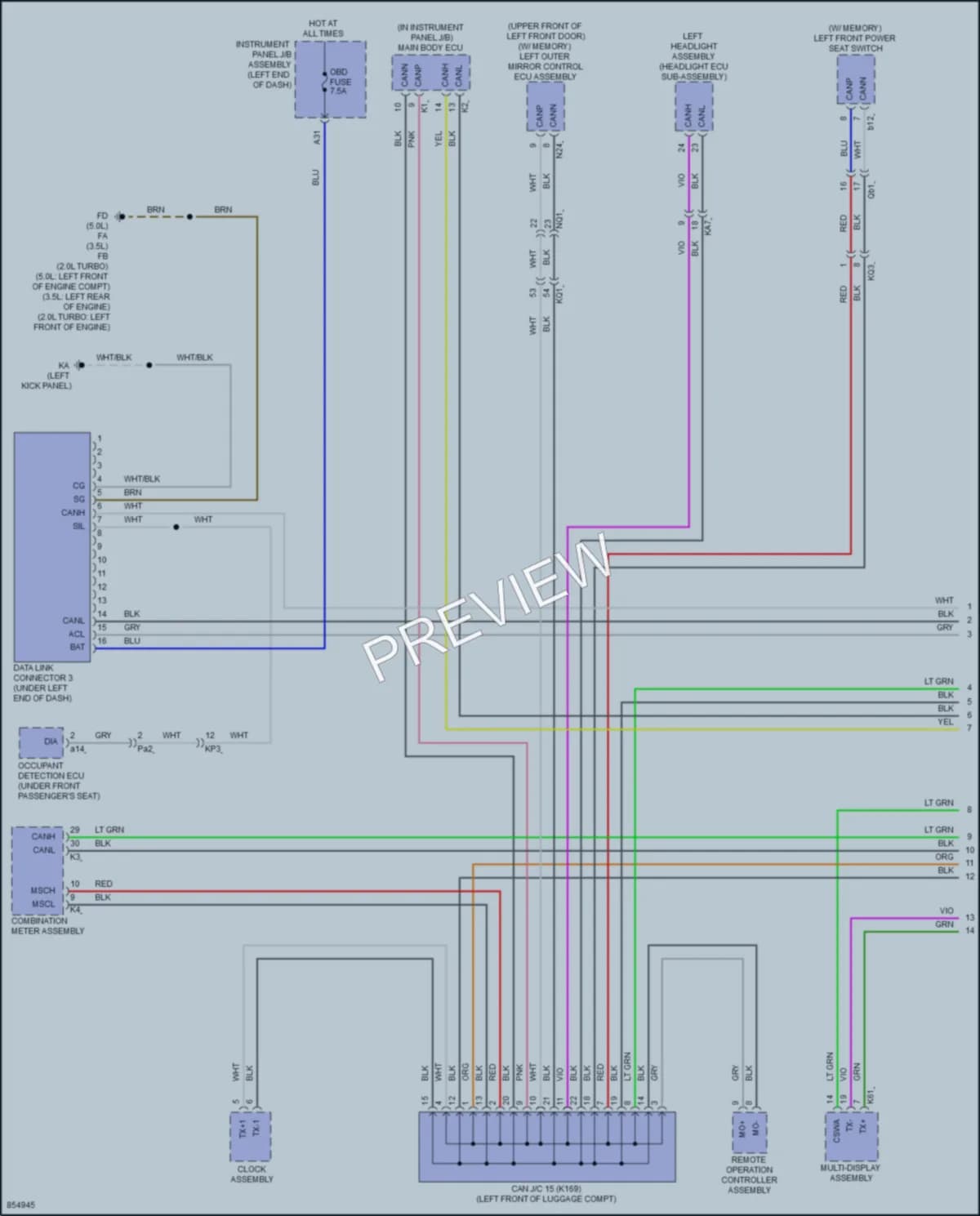 2024 Lexus IS500 Computer Data Lines wiring diagram preview