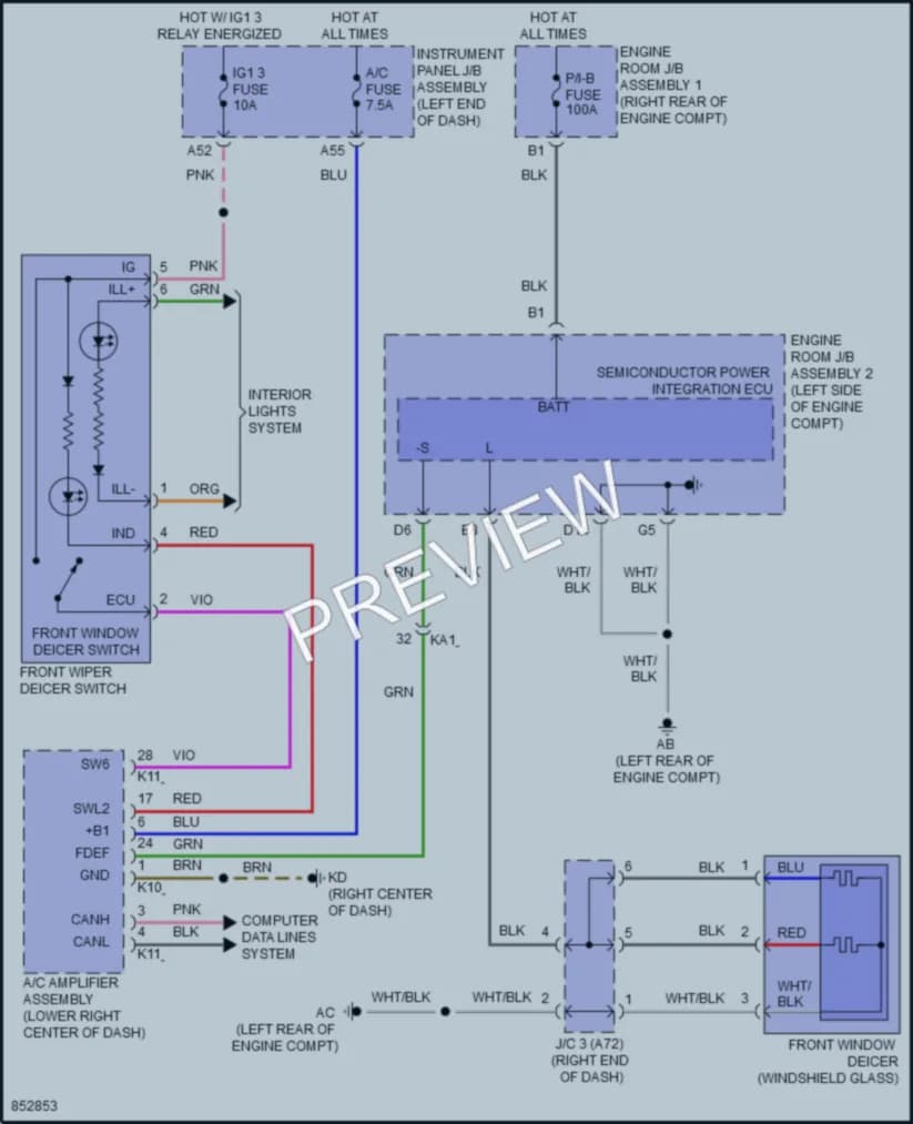 2024 Lexus IS500 Defoggers wiring diagram preview