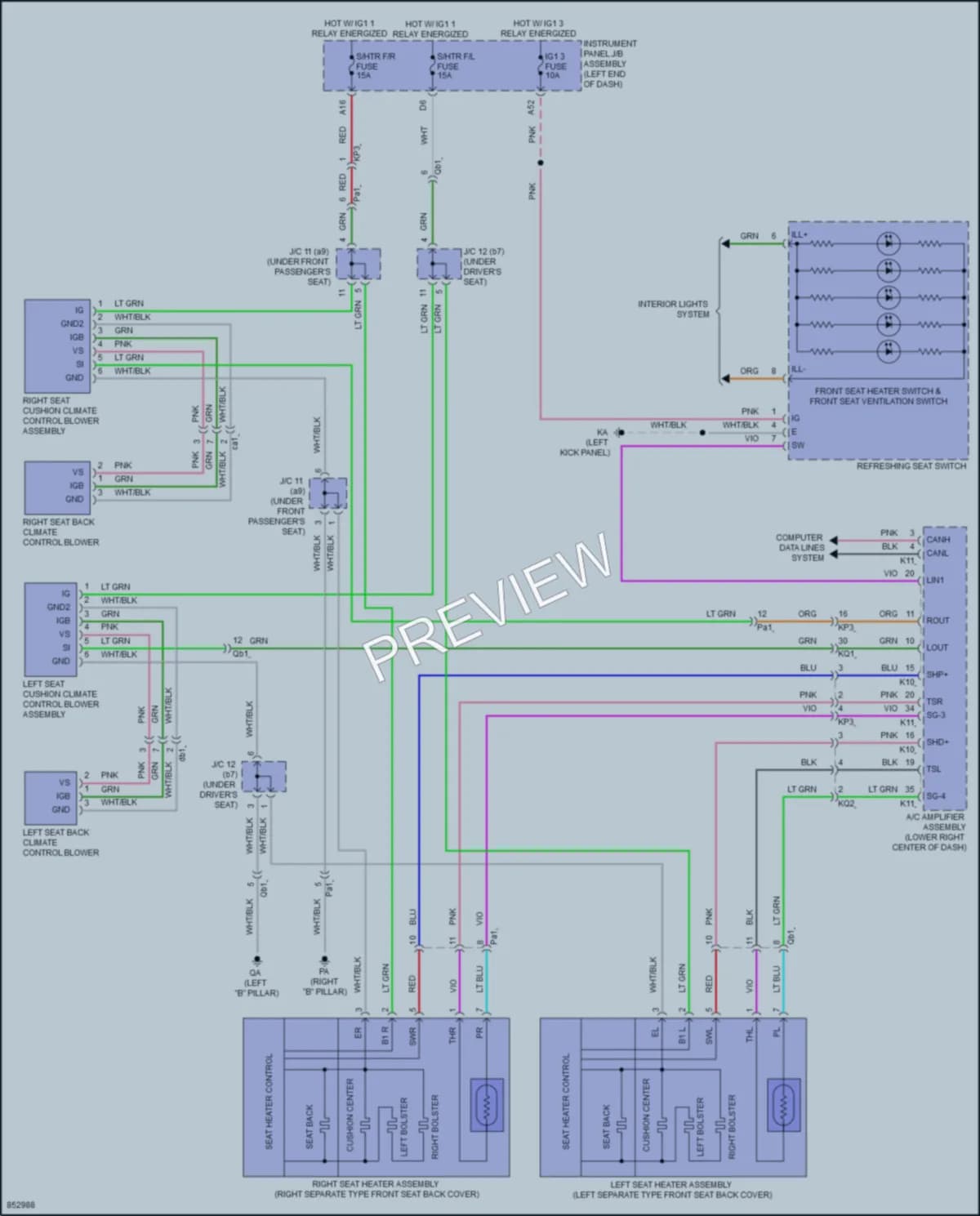 2024 Lexus IS500 Power Seats wiring diagram preview