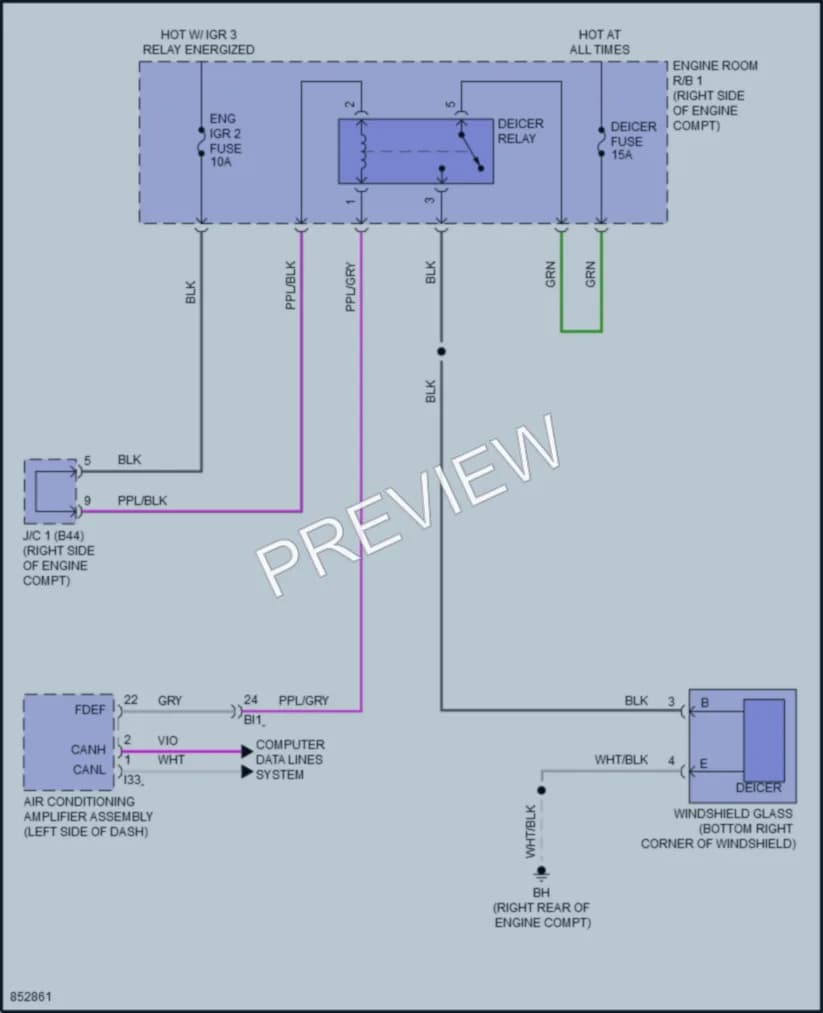 2024 Lexus LX600 Defoggers wiring diagram preview