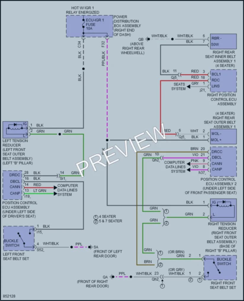 2024 Lexus LX600 Passive Restraints wiring diagram preview