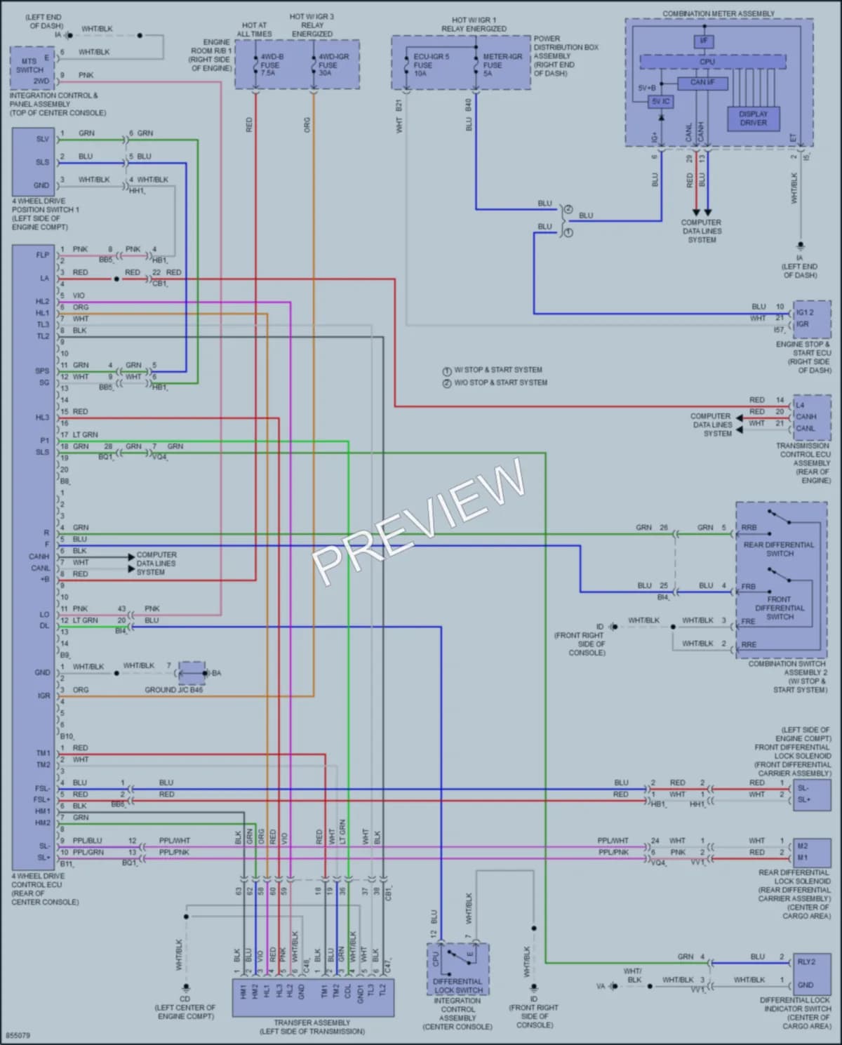 2024 Lexus LX600 Transmission wiring diagram preview