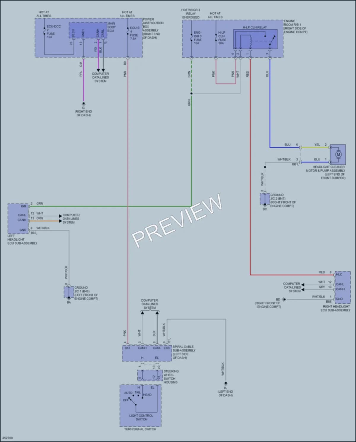 2024 Lexus LX600 Wiper Washer wiring diagram preview