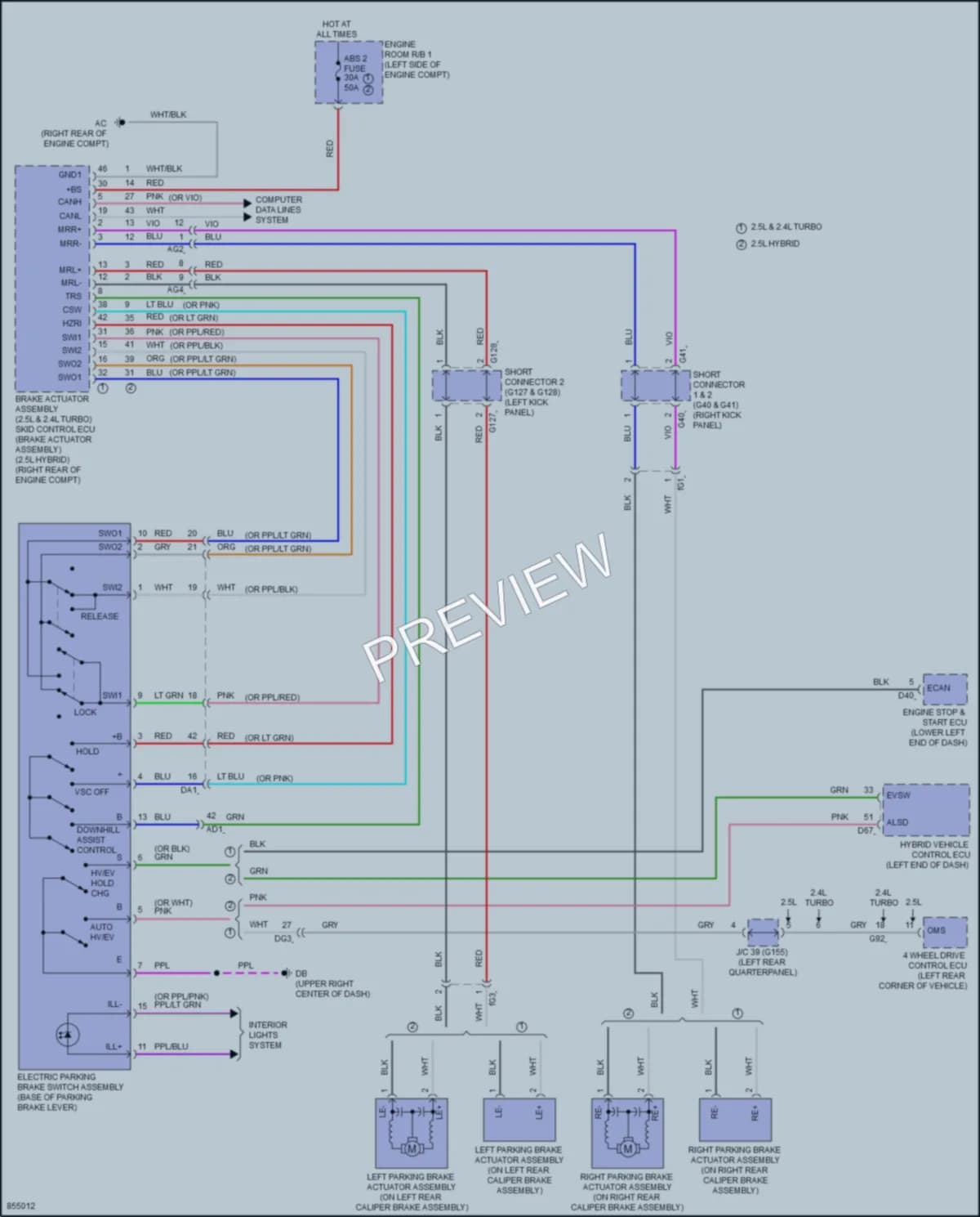2024 Lexus NX250 Shift Interlock wiring diagram preview