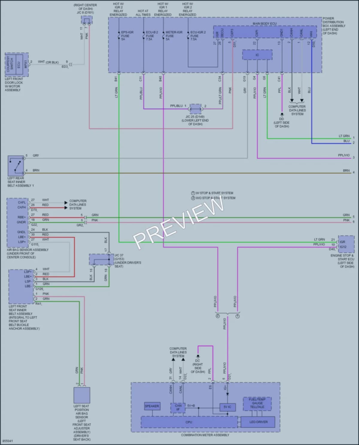 2024 Lexus NX250 Warning Systems wiring diagram preview