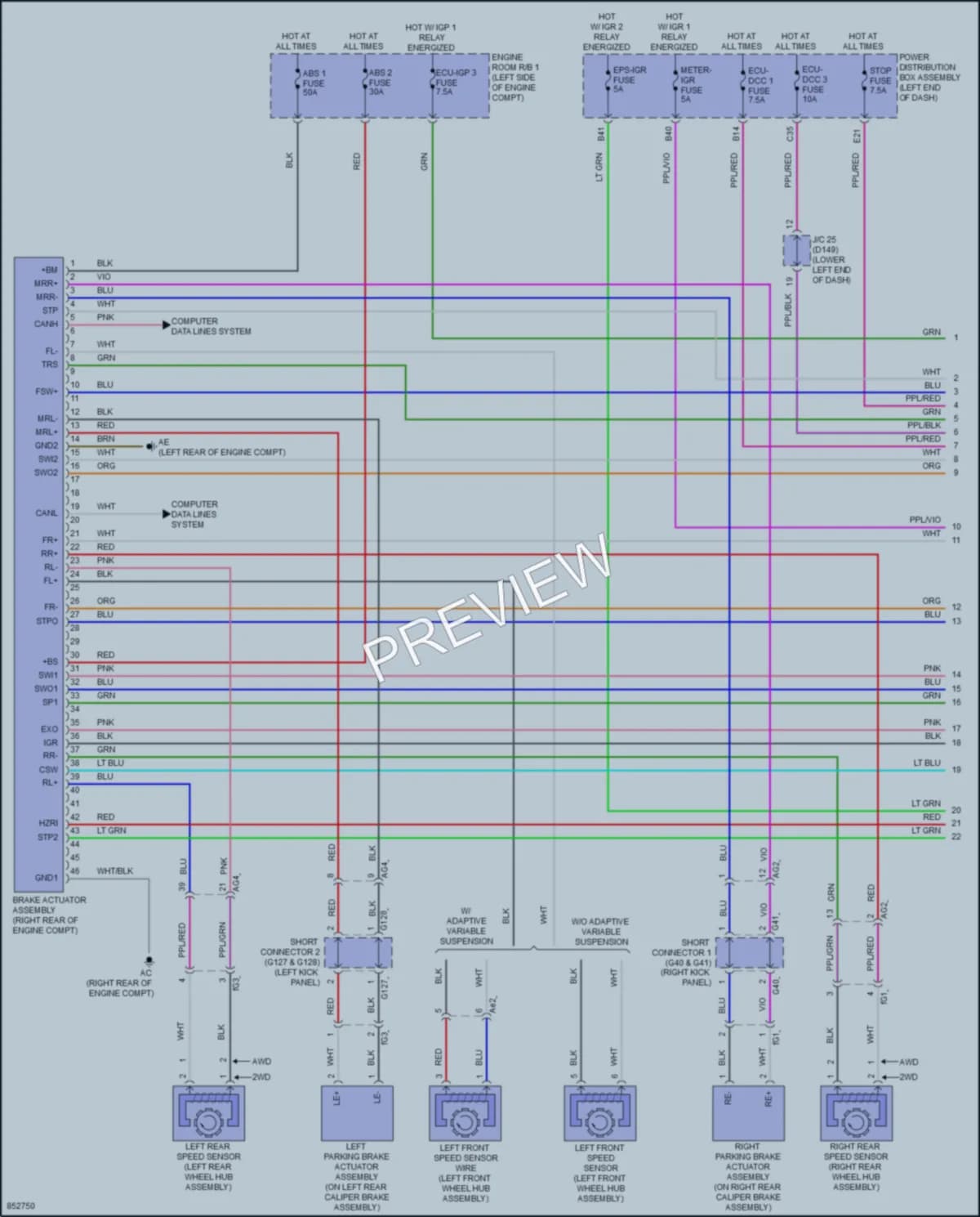 2024 Lexus NX350 Anti Lock Brakes wiring diagram preview