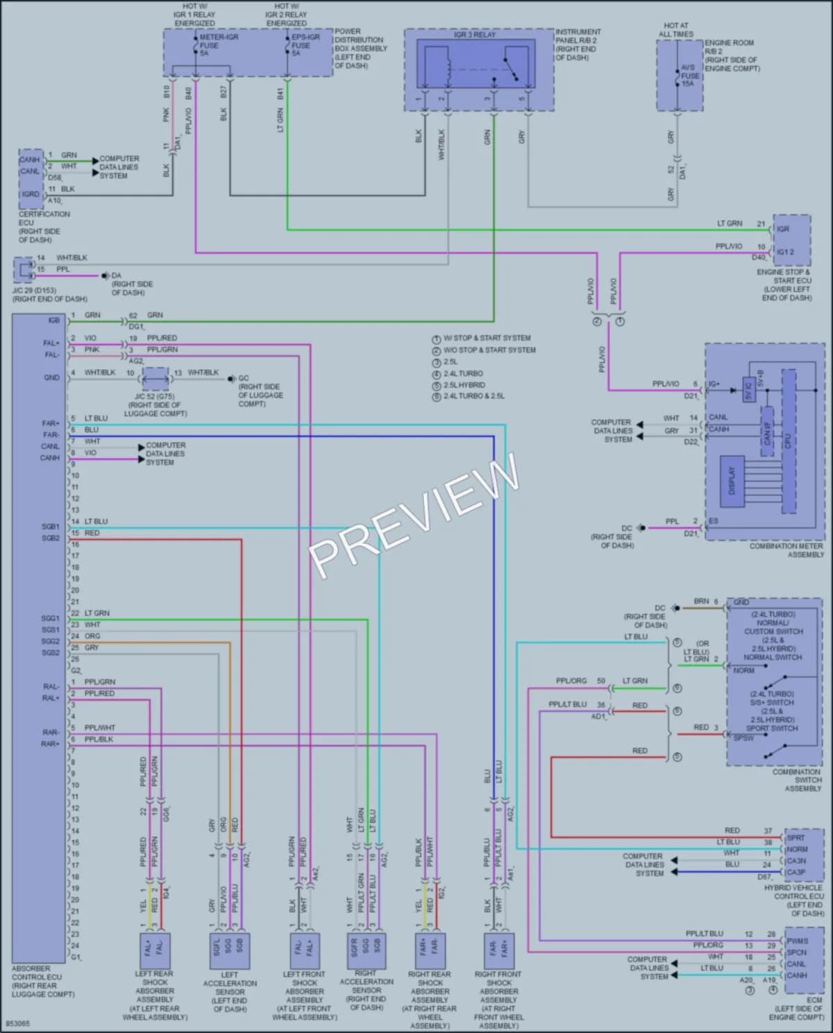 2024 Lexus NX350 Electronic Suspension wiring diagram preview