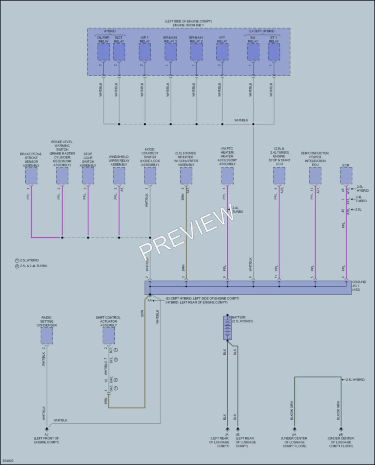 2024 Lexus NX350 Ground Distribution wiring diagram preview