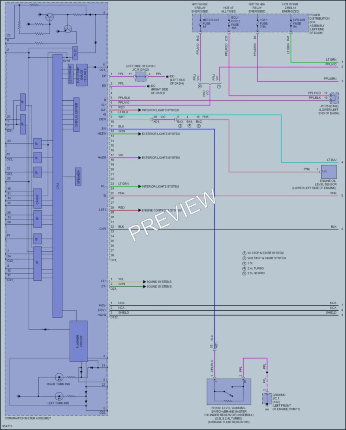 2024 Lexus NX350 Instrument Cluster wiring diagram preview