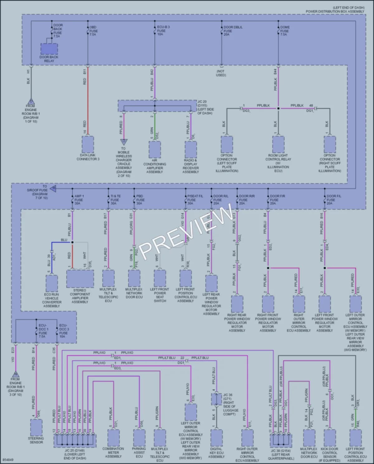 2024 Lexus NX350 Power Distribution wiring diagram preview
