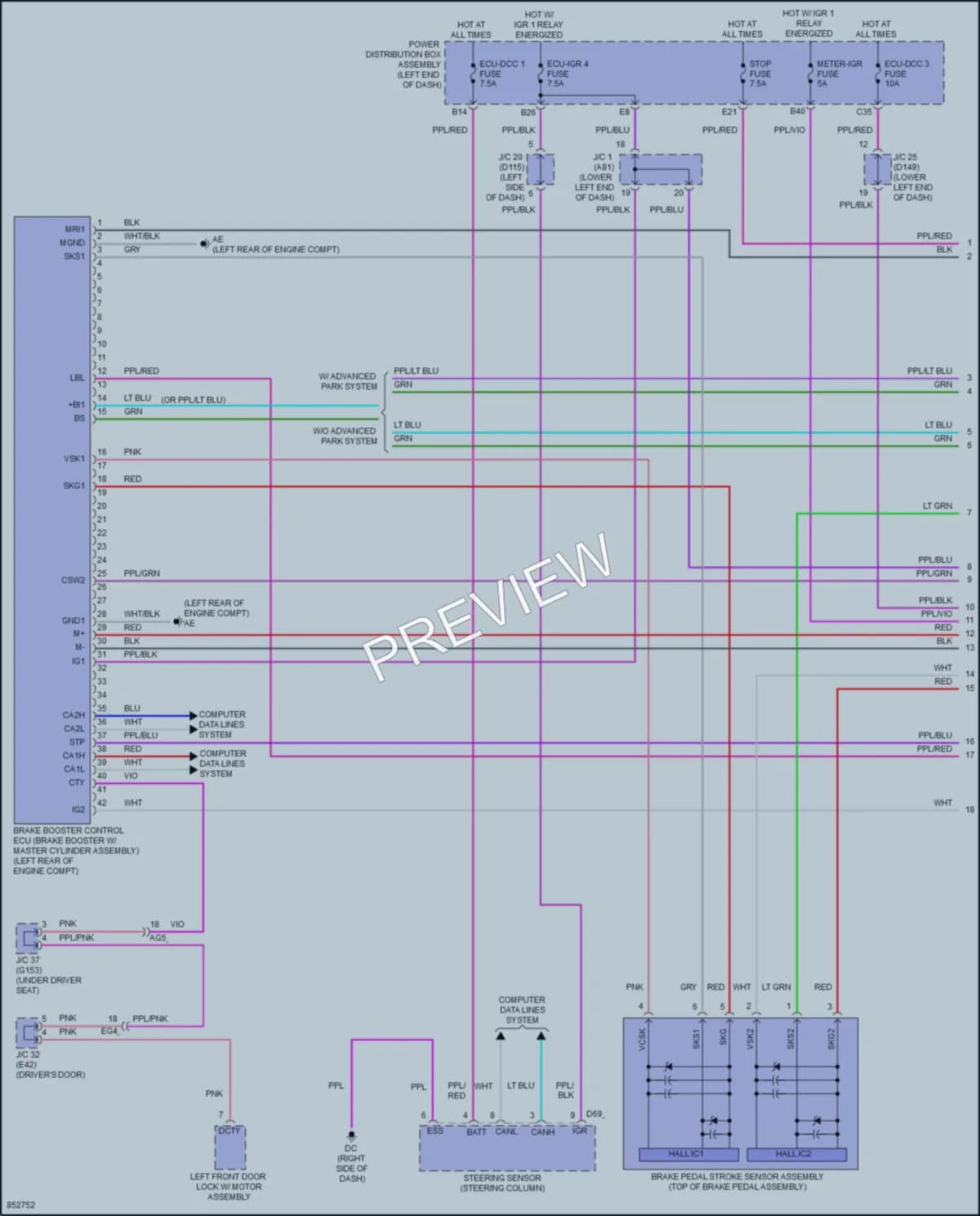 2024 Lexus NX350h Anti Lock Brakes wiring diagram preview