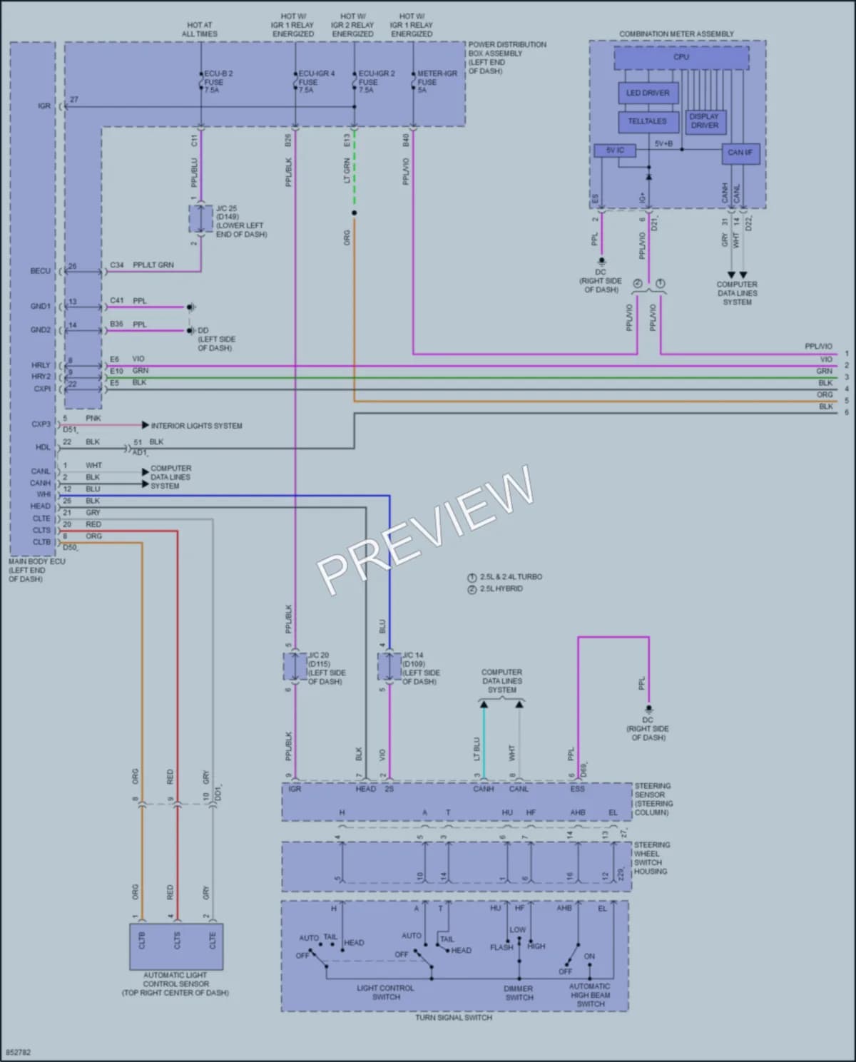 2024 Lexus NX350h Headlights wiring diagram preview