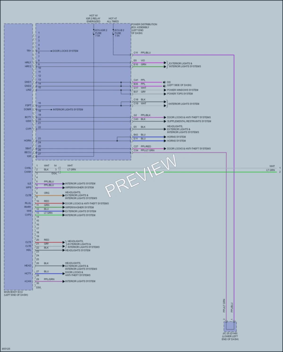 2024 Lexus NX450h Body Control Modules wiring diagram preview